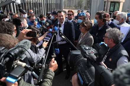 Matteo Salvini at Pagliarelli Hearing Postponed, Palermo, Italy - 23 Oct 2021