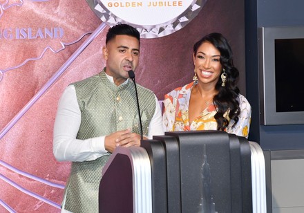 Jay Sean and Thara Natalie ceremonial lighting of the Empire State Building to celebrate Diwali, New York, USA - 04 Nov 2021