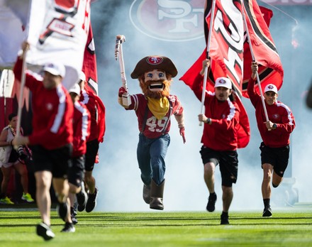 49ers Mascot Sourdough Sam Charges Onto Editorial Stock Photo - Stock Image