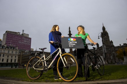 GLASGOW TO DRIVE THE RISE OF SUSTAINABLE TRANSPORTATION AS COP26 ANNOUNCEMENT IDENTIFIES CITY'S CYCLING ROUTES AS TRACK TO SUCCESS, City Chambers, Glasgow, Scotland  UK - 07 Nov 2021