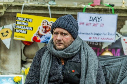 Richard Ratcliffe is on the 18th day of his hunger strike., Foreign Office, London, UK - 10 Nov 2021