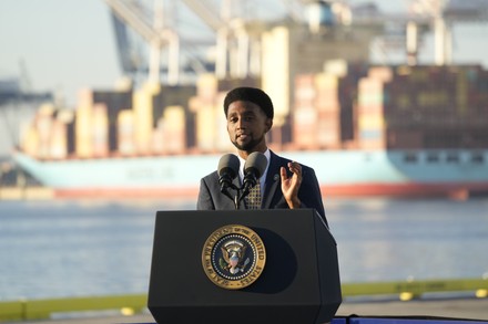Biden Remarks at the Port of Baltimore Dundalk-Marine Terminal, Baltimore, Maryland, Baltimore, Maryland, USA - 10 Nov 2021