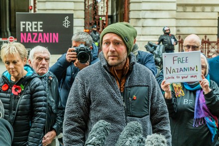 Richard Ratcliffe is on the 19th day of his hunger strike., Foreign Office, London, UK - 11 Nov 2021