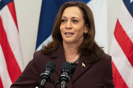 Us Vice President Kamala Harris Gives Editorial Stock Photo - Stock ...