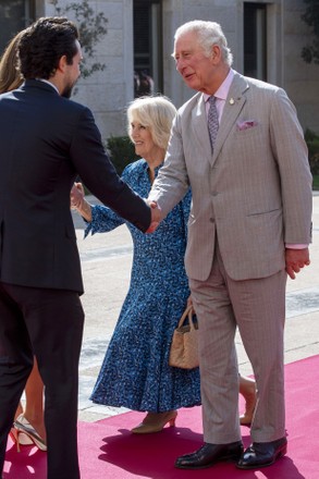 Prince Charles and Camilla Duchess of Cornwall formal welcome with His Majesty King Abdullah II and Her Majesty Queen Rania, Al Husseiniya Palace, Amman, Jordan - 16 Nov 2021
