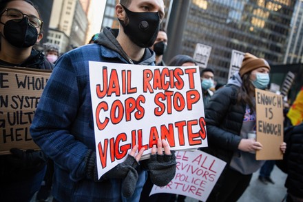 Thousands protest the acquittal of Kyle Rittenhouse in Chicago, US - 20 Nov 2021