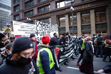 Thousands protest the acquittal of Kyle Rittenhouse in Chicago, US - 20 Nov 2021