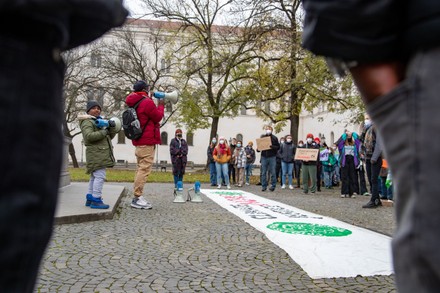 122 Climate Activists Gathered Munich On 新闻传媒库存照片- 库存