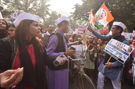 Congress Holds Protest Against Soaring Prices In Delhi, New Delhi, India - 27 Nov 2021