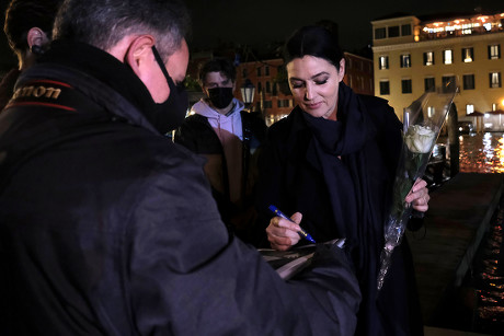 Monica Bellucci Going Goldoni Theater Venice Editorial Stock Photo