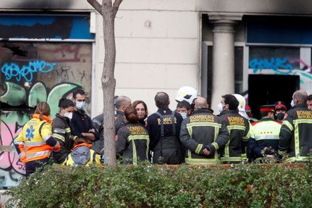 Four casualties in a fire in Barcelona, Spain - 30 Nov 2021