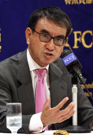 Former Japanese Foreign Minister Taro Kono speaks at the Foreign Correspondents' Club of Japan, Tokyo, Japan - 02 Dec 2021