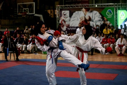 Palestinian players fight during 