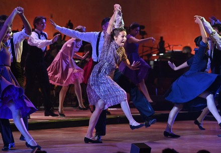 Gothenburg, Sweden. 03rd Dec, 2021. Actress Alicia Vikander, who was  awarded this year's honorary scholarship by the Sten A Olsson Foundation,  dances with her old dance teacher Sebastian Michanek at a gala