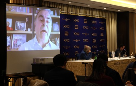 Former Nissan Motor and Renault CEO Carlos Ghosn holds an online press conference, Tokyo, Japan - 06 Dec 2021