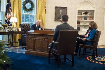 President Joe Biden holds a call with President Volodymyr Zelenskyy of Ukraine at the White House, Washington, District of Columbia, USA - 09 Dec 2021