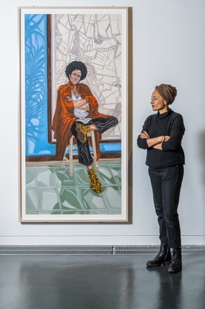 Zadie Smith portrait by Toyin Ojih Odutola, commissioned by the National Portrait Gallery, Brent Museum and Archives, London, UK - 10 Dec 2021