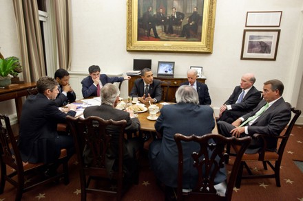 Meeting Boehner and Reid on Budget, Washington, District of Columbia, USA - 06 Apr 2011