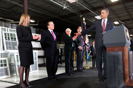 President Barack Obama tours the Thompson Creek Manufacturing Company in Landover, Maryland, America - 07 Jan 2011