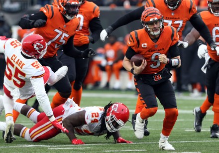 Cincinnati Bengals Quarterback Joe Burrow 9runs Editorial Stock