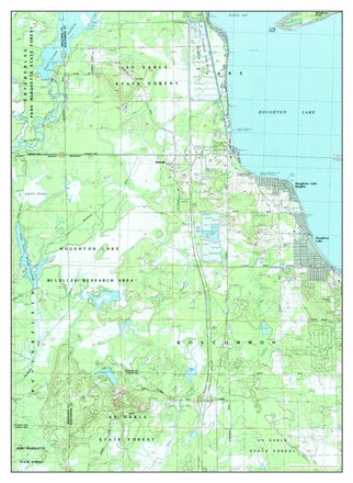 Usa Timeless Maps Houghton Lake Michigan Editorial Stock Photo - Stock ...