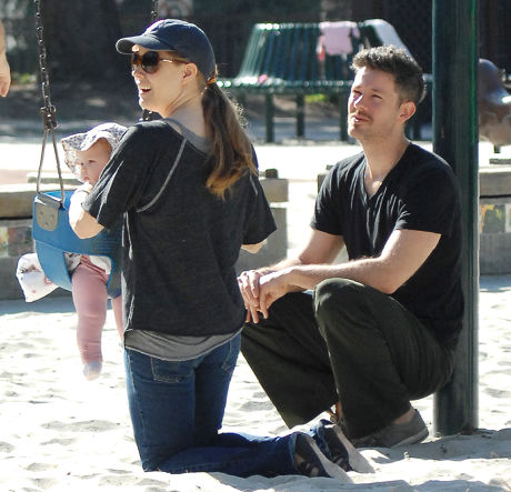 Amy Adams, Darren Le Gallo and daughter Aviana Olea Le Gallo at the Coldwater Canyon Park, Beverly Hills, Los Angeles, America - 20 Jan 2011