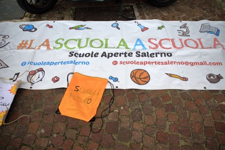 Protest against closing schools for the Covid-19, Salerno, Campania / Salerno, Italy - 09 Jan 2022