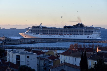 The "MSC Fantasia" arrives in Marseille, France - 08 Jan 2022
