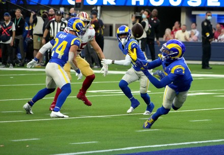 Inglewood, United States. 09th Jan, 2022. Rams Cooper Krupp scores on a  4-yard touchdown pass in 4th quarter action against the 49ers at SoFi  Stadium on Sunday, January 9, 2022 in Inglewood