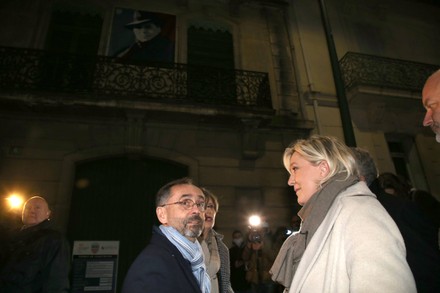 Beziers: Marine Le Pen visits Jean Moulin's House and the Malreaux media library, france - 07 Jan 2022
