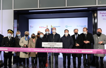 Castex inaugurates the extension of Metro Line 14, Bagneux, France - 13 Jan 2022