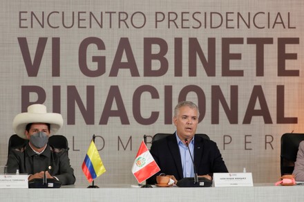 Castillo arrives in Colombia to meet with Duque and the binational cabinet, Villa De Leyva - 13 Jan 2022