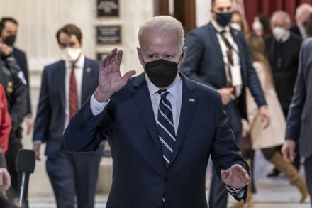 U.S. President Joe Biden Leaves Senate Democratic Caucus Meeting, Washington, District of Columbia, United States - 13 Jan 2022