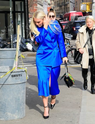 Lindsay Vonn wearing electric blue, while taking a stroll in NYC, USA - 13 Jan 2022