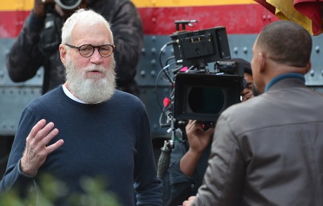 David Letterman spotted interviewing Will Smith along Sunset Boulevard in West Hollywood, California, USA - 13 Jan 2022