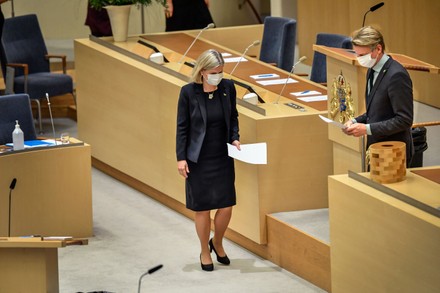Swedish Prime Minister Magdalena Andersson tests positive for COVID-19, Stockholm, Sweden - 12 Jan 2022