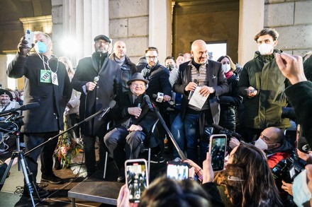 'No Green Pass' protest, Milan, Italy - 15 Jan 2022