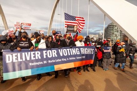 DC Peace Walk for voting rights with MLK family, Washington, United States - 17 Jan 2022
