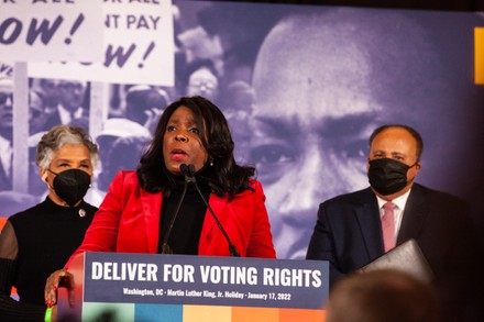 Deliver for Voting Rights press conference with MLK family and members of Congress, Washington, United States - 17 Jan 2022