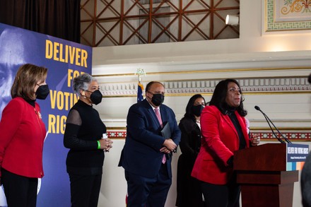 Deliver for Voting Rights press conference with MLK family and members of Congress, Washington, United States - 17 Jan 2022