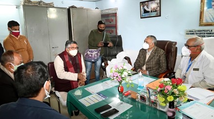 BJP MP Ravi Shankar Prasad Holds Meeting On Omicron And Vaccination Campaign In Patna, Bihar, India - 17 Jan 2022
