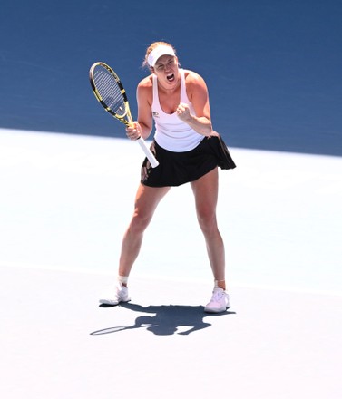Danielle Collins Celebrates Editorial Stock Photo - Stock Image