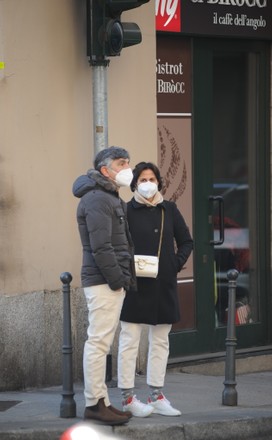 Exclusive - Vincenzo Salemme and Albina Fabi out and about, Milan, Italy - 13 Jan 2022