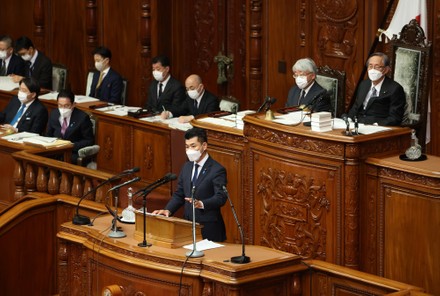 Japan's opposition leader Kenta Izumi questions to Prime Minister Fumio Kishida for Kishida's policy speech, Tokyo, Japan - 19 Jan 2022