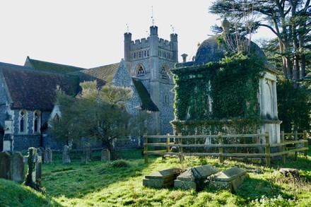 Jon Lords grave, Saint Mary the Virgin Churchyard, Hambleden, Buckinghamshire, UK - 20 Jan 2022