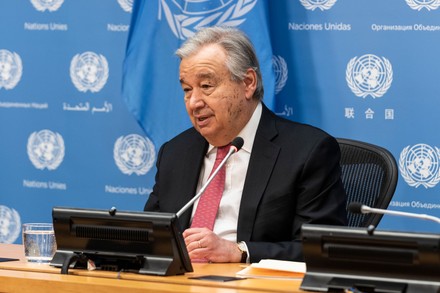 Press briefing by the Secretary-General Antonio Guterres on his priorities for 2022, New York, United States - 21 Jan 2022