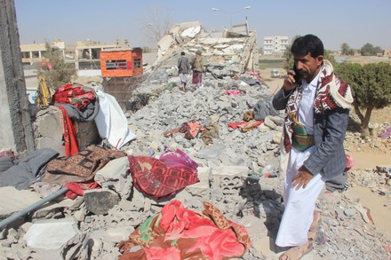 Saudi-UAE led airstrikes on Saada prison, Yemen - 22 Jan 2022