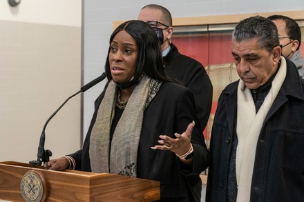 Mayor Eric Adams holds Q & A after hosting a gun violence roundtable, New York, United States - 22 Jan 2022