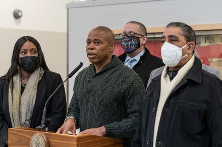 Mayor Eric Adams holds Q & A after hosting a gun violence roundtable, New York, United States - 22 Jan 2022