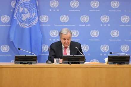 Secretary-General Antonio Guterres Presser on the Year a Head, New York, USA - 21 Jan 2022